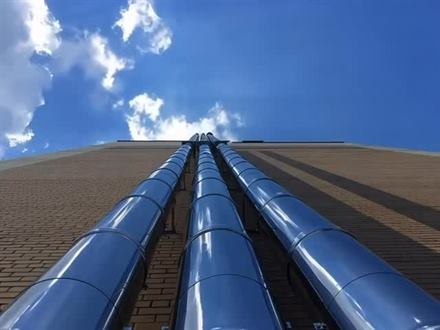 Газоход и дымовая труба из нержавеющей стали на объекте — работа ТВК