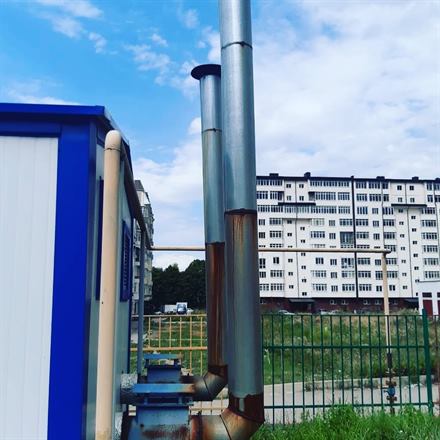 Газоход и дымовая труба из нержавеющей стали на объекте — работа ТВК